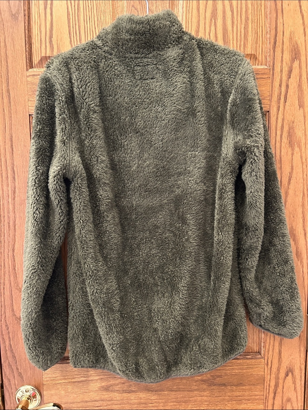 Goodfellow & Co Olive Green Plush Half-Zip Teddy Jacket image 5